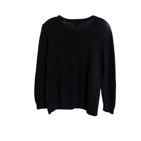 Christopher and Banks Christmas Holiday Sweater Black Knit Embellished Woman MED - Picture 4 of 6